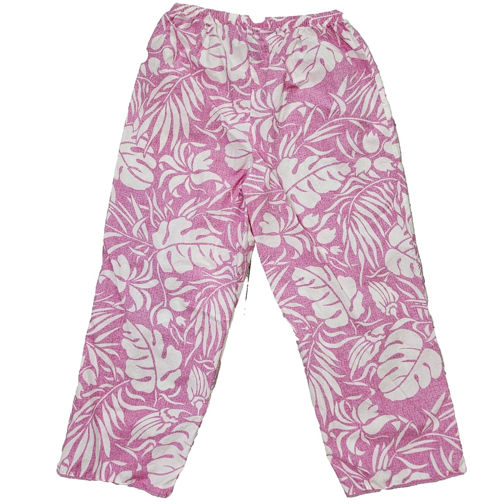 PJ Salvage Women's Small Lounge Pants Pink Tropical Cotton Lightweight Pajama - Picture 2 of 16